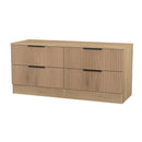 Alaska Ready Assembled 4 Drawer Bed Box in Slat Effect & Nebraska Oak