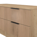 Alaska Ready Assembled 4 Drawer Bed Box in Slat Effect & Nebraska Oak