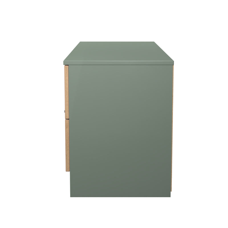 Alaska Ready Assembled 4 Drawer Bed Box in Slat Effect & Reed Green