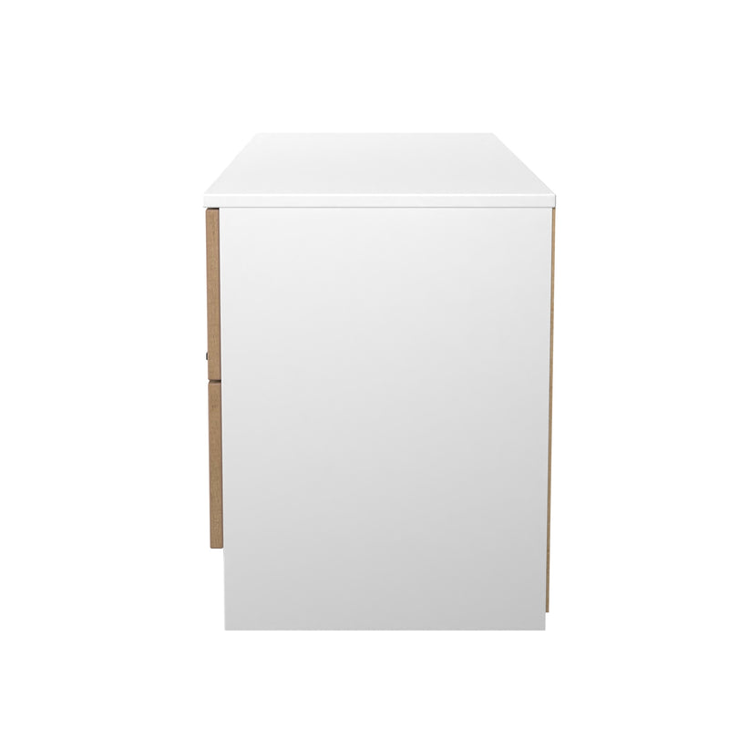 Java 4 Drawer Bed Box in Slatted Effect / White - Ready Assembled