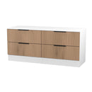 Java 4 Drawer Bed Box in Slatted Effect / White - Ready Assembled