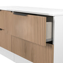 Java 4 Drawer Bed Box in Slatted Effect / White - Ready Assembled