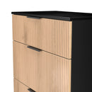 Alaska Ready Assembled 3 Drawer Deep Chest in Slat Effect & Black