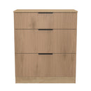 Alaska Ready Assembled 3 Drawer Deep Chest in Slat Effect & Nebraska Oak