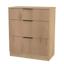 Alaska Ready Assembled 3 Drawer Deep Chest in Slat Effect & Nebraska Oak
