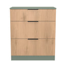 Alaska Ready Assembled 3 Drawer Deep Chest in Slat Effect & Reed Green