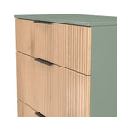 Alaska Ready Assembled 3 Drawer Deep Chest in Slat Effect & Reed Green