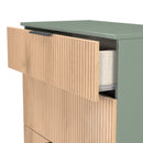 Alaska Ready Assembled 3 Drawer Deep Chest in Slat Effect & Reed Green