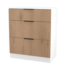 Java 3 Drawer Deep Chest in Slatted Effect / White - Ready Assembled