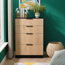 Alaska Ready Assembled 4 Drawer Deep Chest in Slat Effect & Black