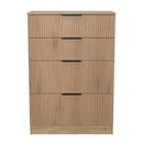 Alaska Ready Assembled 4 Drawer Deep Chest in Slat Effect & Nebraska Oak