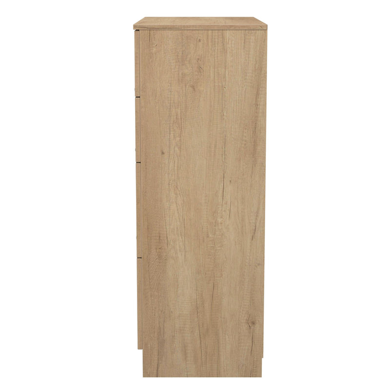 Alaska Ready Assembled 4 Drawer Deep Chest in Slat Effect & Nebraska Oak