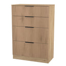 Alaska Ready Assembled 4 Drawer Deep Chest in Slat Effect & Nebraska Oak