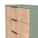 Alaska Ready Assembled 4 Drawer Deep Chest in Slat Effect & Reed Green