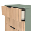 Alaska Ready Assembled 4 Drawer Deep Chest in Slat Effect & Reed Green