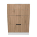 Java 4 Drawer Deep Chest in Slatted Effect / White - Ready Assembled