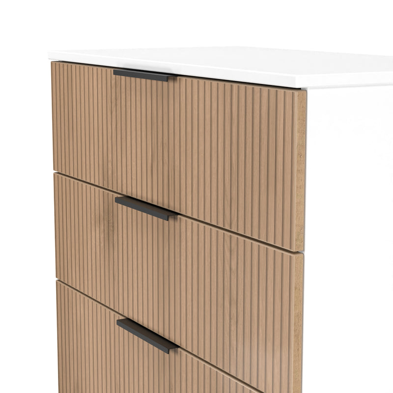 Java 4 Drawer Deep Chest in Slatted Effect / White - Ready Assembled