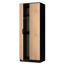 Alaska Ready Assembled 2 Door Wardrobe in Slat Effect & Black