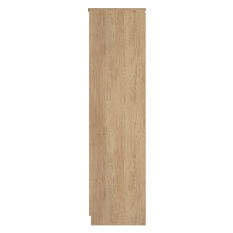 Alaska Ready Assembled 2 Door Wardrobe in Slat Effect & Nebraska Oak