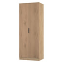 Alaska Ready Assembled 2 Door Wardrobe in Slat Effect & Nebraska Oak
