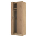 Alaska Ready Assembled 2 Door Wardrobe in Slat Effect & Nebraska Oak