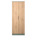 Alaska Ready Assembled 2 Door Wardrobe in Slat Effect & Reed Green