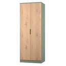 Alaska Ready Assembled 2 Door Wardrobe in Slat Effect & Reed Green