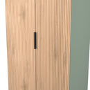 Alaska Ready Assembled 2 Door Wardrobe in Slat Effect & Reed Green