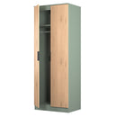 Alaska Ready Assembled 2 Door Wardrobe in Slat Effect & Reed Green