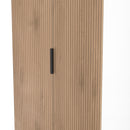 Java Tall 2 Door Robe in Slatted Effect / White - Ready Assembled