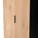 Alaska Ready Assembled 2 Door 2 Drawer Wardrobe in Slat Effect & Black