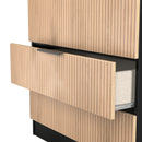 Alaska Ready Assembled 2 Door 2 Drawer Wardrobe in Slat Effect & Black