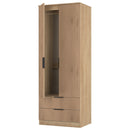 Alaska Ready Assembled 2 Door 2 Drawer Wardrobe in Slat Effect & Nebraska Oak