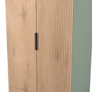 Alaska Ready Assembled 2 Door 2 Drawer Wardrobe in Slat Effect & Reed Green