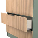 Alaska Ready Assembled 2 Door 2 Drawer Wardrobe in Slat Effect & Reed Green