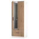 Java Tall 2 Door 2drw Robe in Slatted Effect / White - Ready Assembled