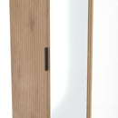 Java Tall 2 Door 2drw Mirrored Robe in Slatted Effect / White - Ready Assembled