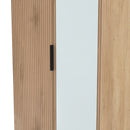 Alaska Ready Assembled Tall 2 Door Mirrored Robe in Slat Effect & Nebraska Oak