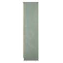 Alaska Ready Assembled Tall 2 Door Mirrored Robe in Slat Effect & Reed Green