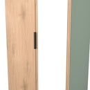 Alaska Ready Assembled Tall 2 Door Mirrored Robe in Slat Effect & Reed Green