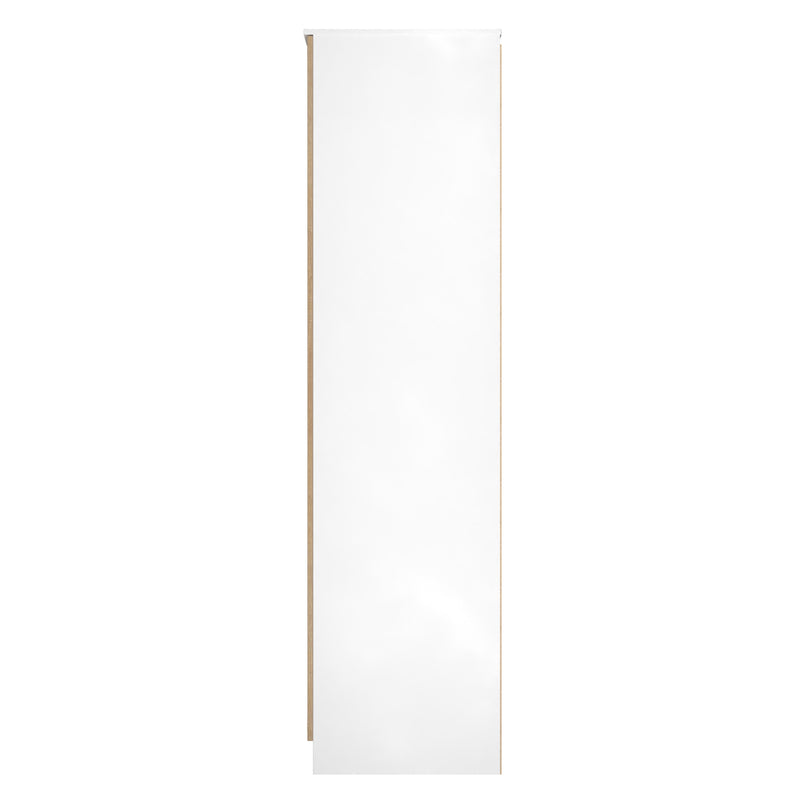 Java Tall 2 Door Mirrored Robe in Slatted Effect / White - Ready Assembled