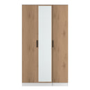 Java Tall 3 Door Mirrored Robe in Slatted Effect / White - Ready Assembled