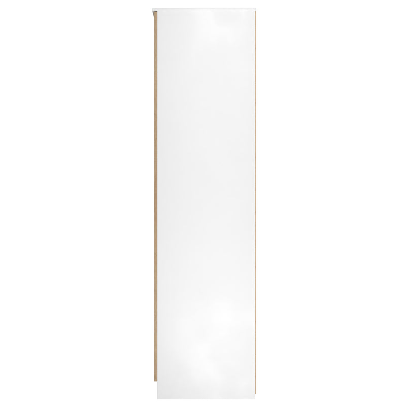 Java Tall 3 Door Mirrored Robe in Slatted Effect / White - Ready Assembled