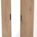 Java Tall 3 Door Mirrored Robe in Slatted Effect / White - Ready Assembled