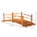 Outsunny Wooden Garden Bridge with Safety Railings, Classic Arc Footbridge