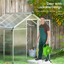 Outsunny Aluminium Greenhouse With/ Door Window Galvanised Base PC Panel