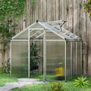 Outsunny Aluminium Greenhouse With/ Door Window Galvanised Base PC Panel