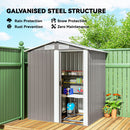 Outsunny 5ft x 4.3ft Outdoor Metal Storage Shed with Sliding Door Sloped Roof