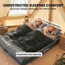 Outsunny Double Sleeping Bag With 2 Pillows, 220 X 160cm Sleeping Bag Grey