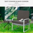 Outsunny Outdoor Seat And Back Cushion Set Replacement Cushions, Dark Grey